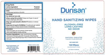 Durisan Wipes 160 (Durisan Hand Sanitizing Wipes 160)